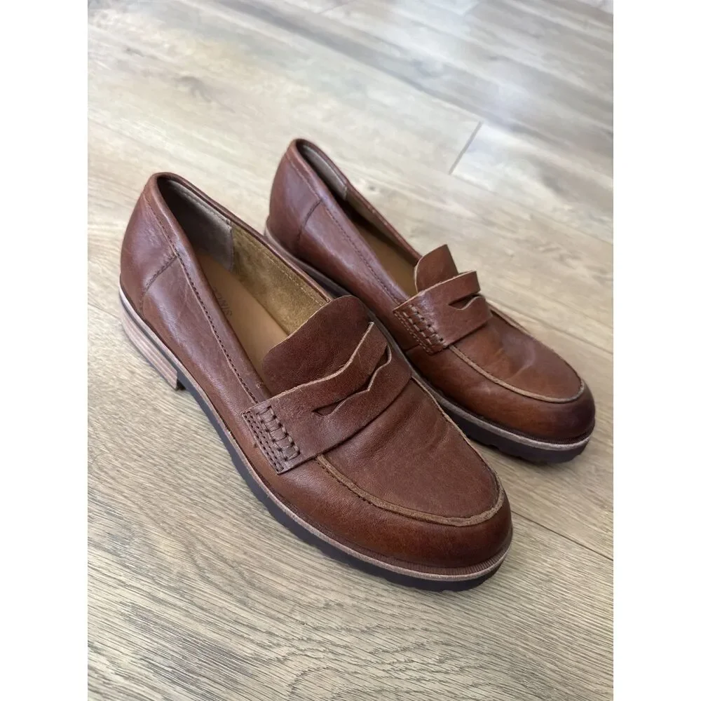 KORK-EASE nwot 8.5 carlisle loafer penny strada shoe rum women slip on preppy